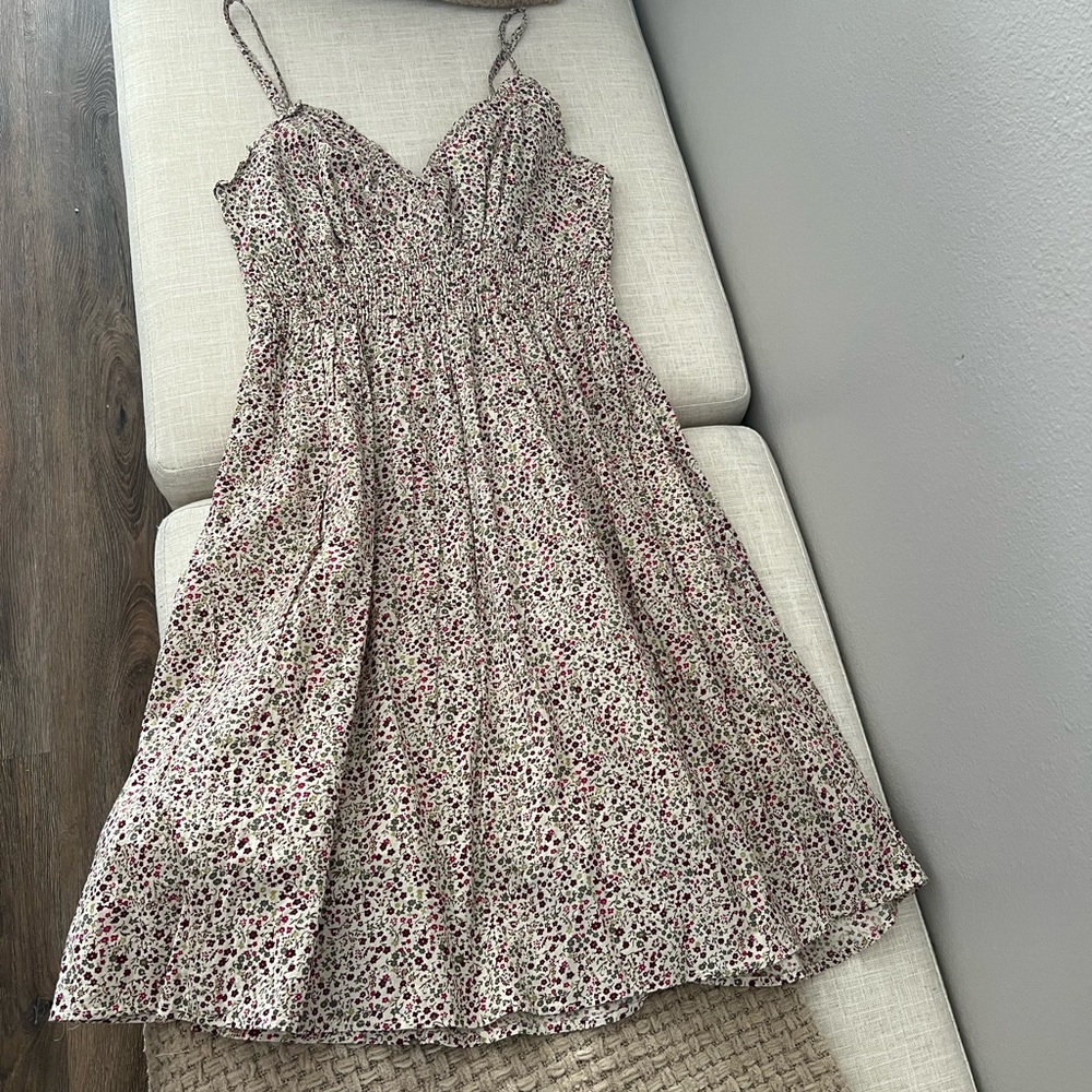 Speed Control XL Spaghetti Strap Smock Waist Midi Spring Floral Print Dress